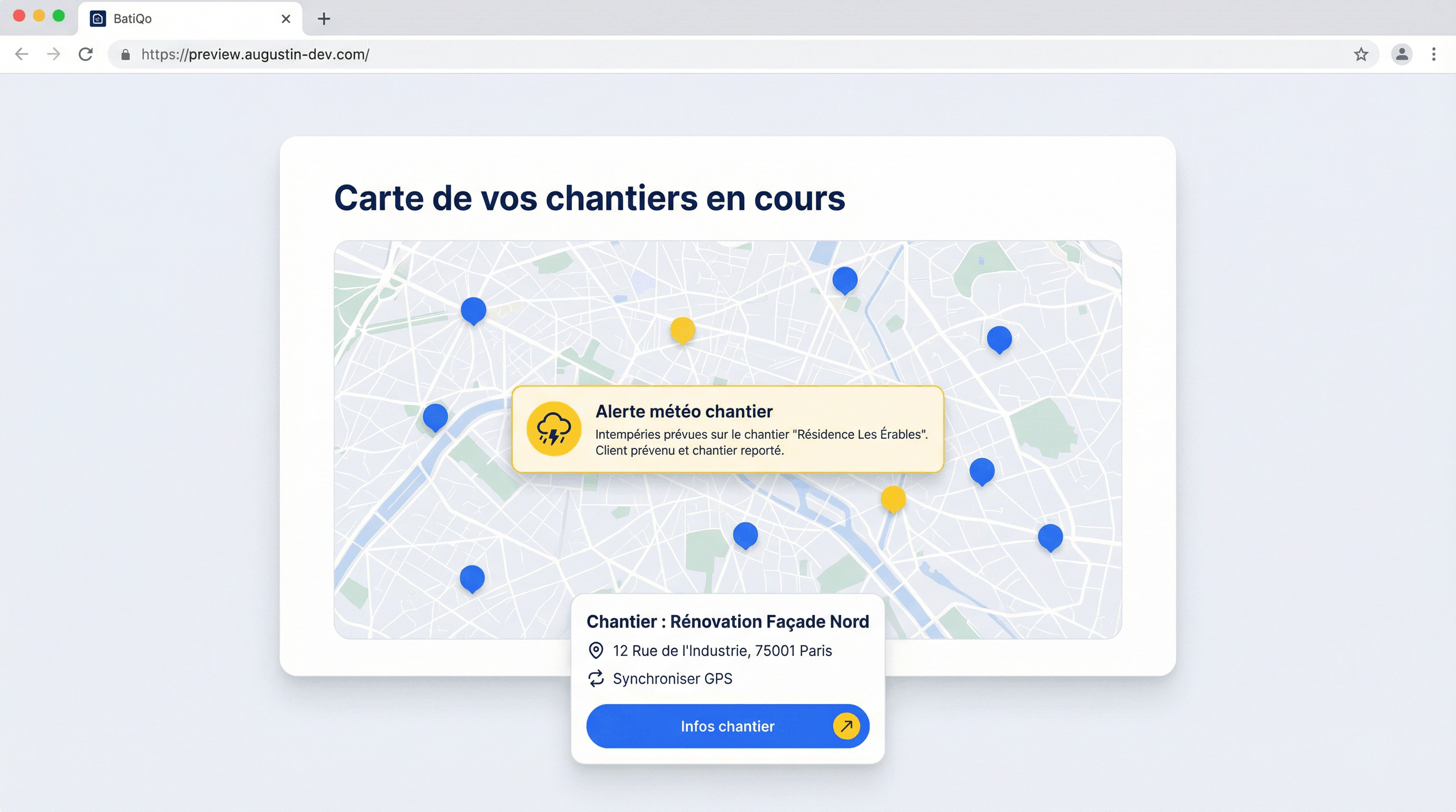 Suivi de chantiers en temps réel