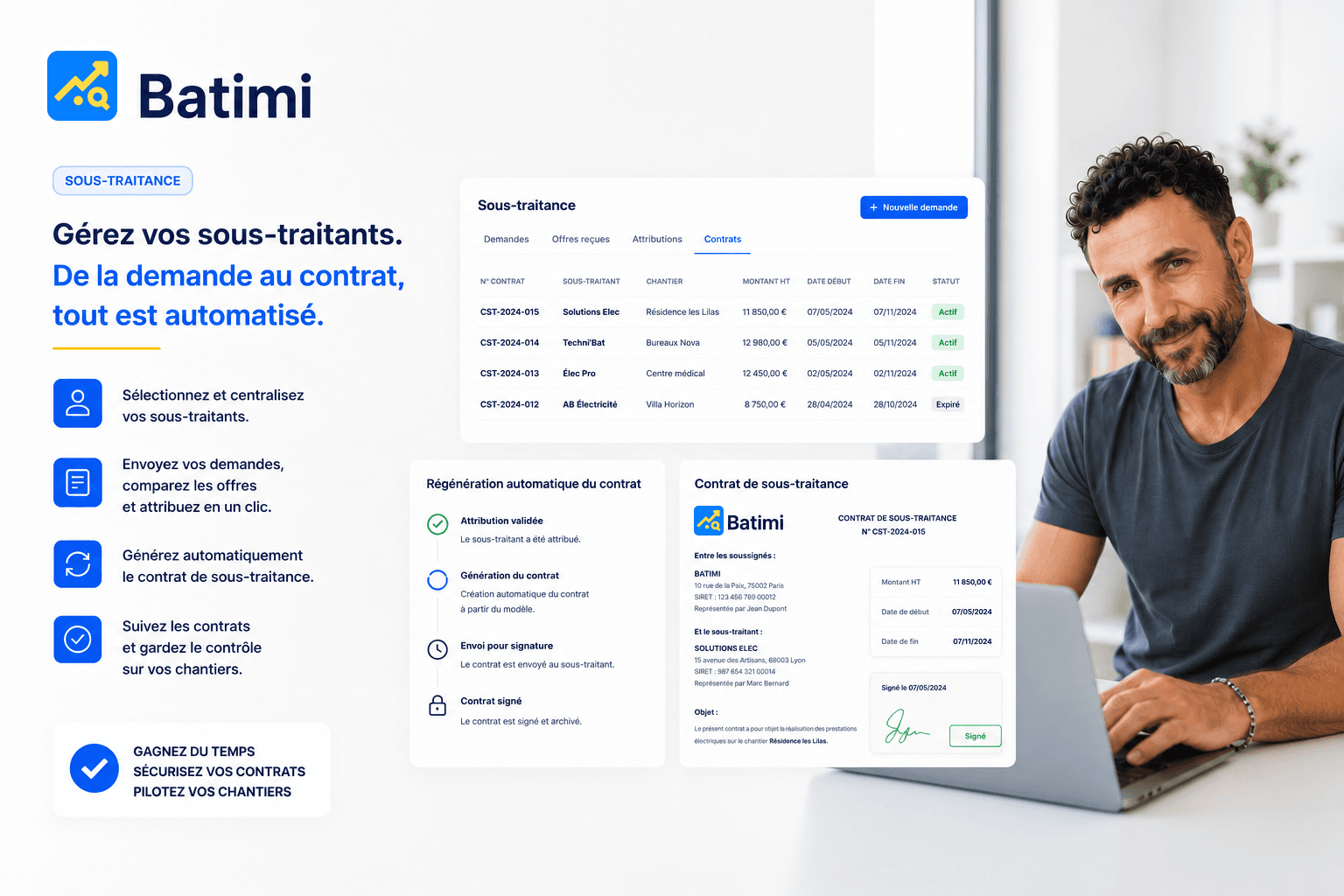 Interface de gestion de votre sous-traitance