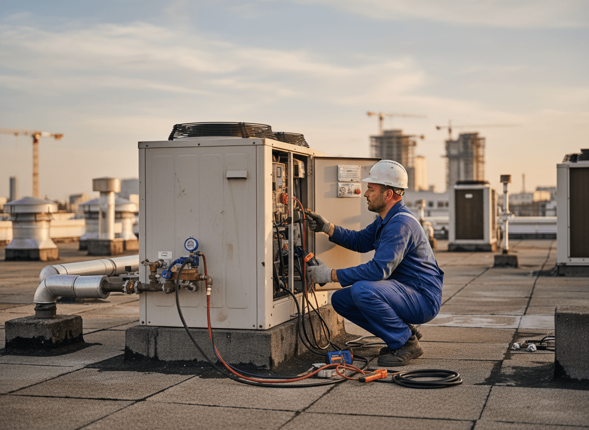 technicien CVC utilisant Batimi